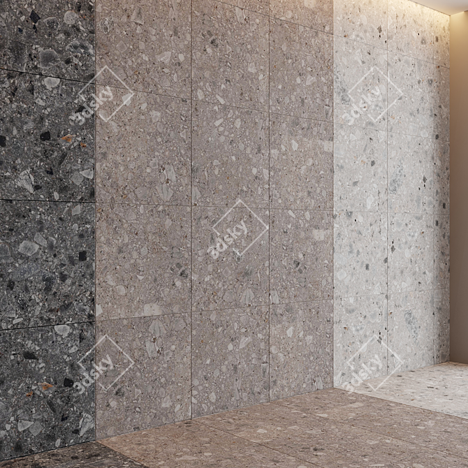 Elegant Gré Rock Tile 3D model image 3