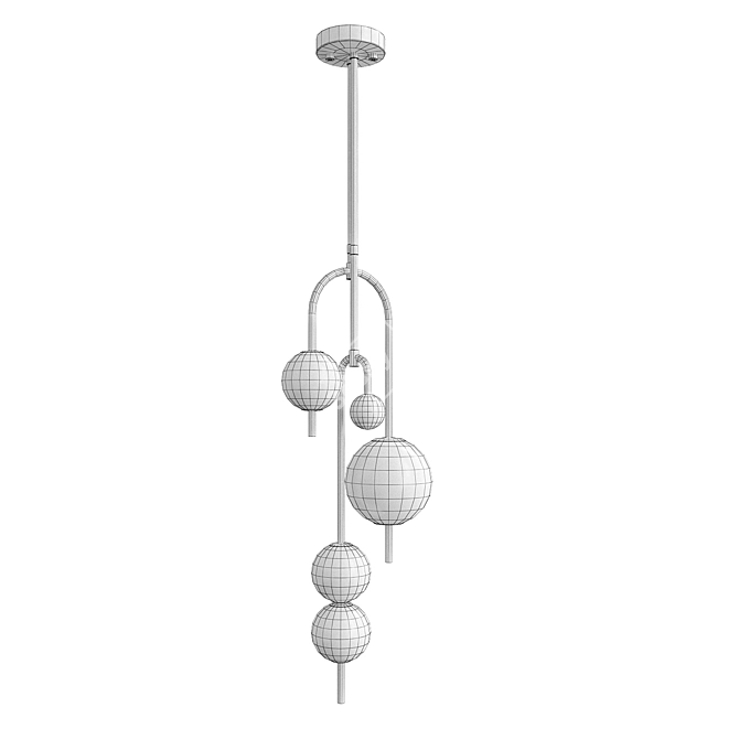 Designer Ceiling Lamp with U-shaped Stands 3D model image 2