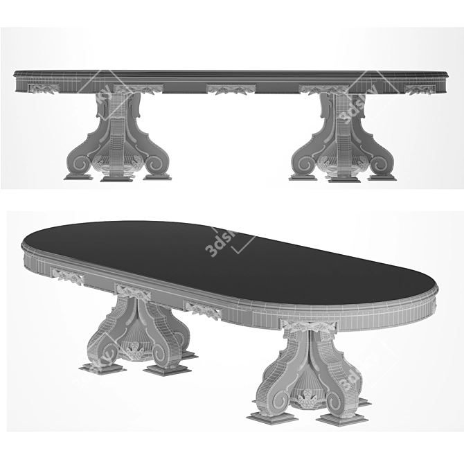 Elegant CITTERIO LILLE Table Set 3D model image 5