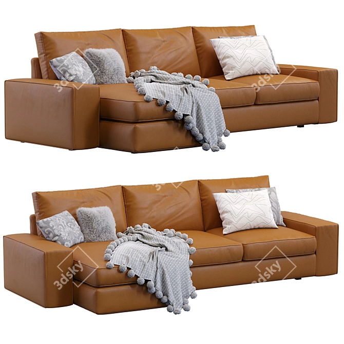 Sleek Leather Kivik Sofa 3D model image 3