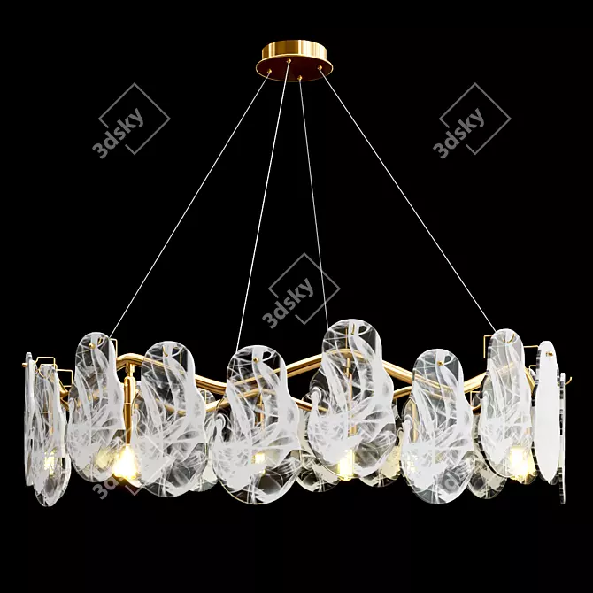 Elegant Steivor Glass Chandelier 3D model image 1