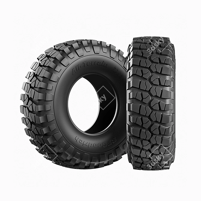 All-Terrain Tire 3D model image 1