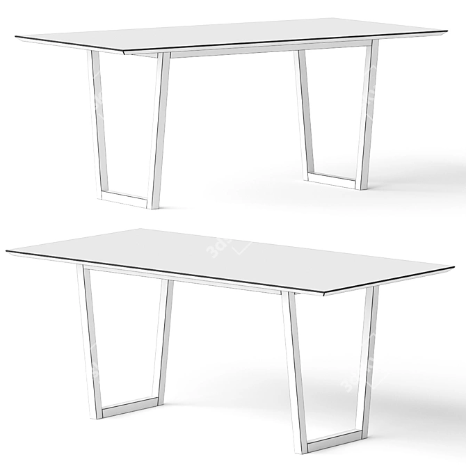 Elegant Tren Dining Table 3D model image 2