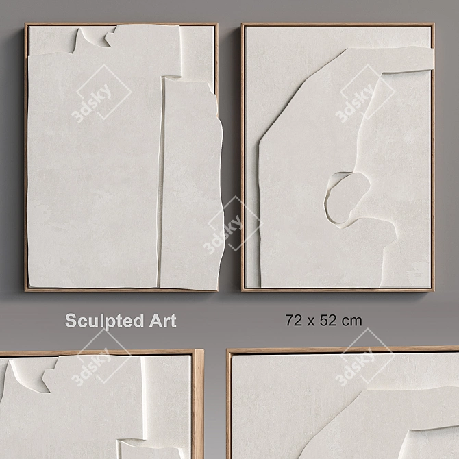 Sculpted Art Relief - 2 Pieces 3D model image 1