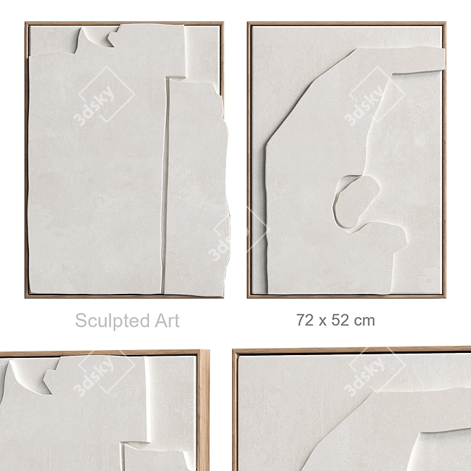 Sculpted Art Relief - 2 Pieces 3D model image 4