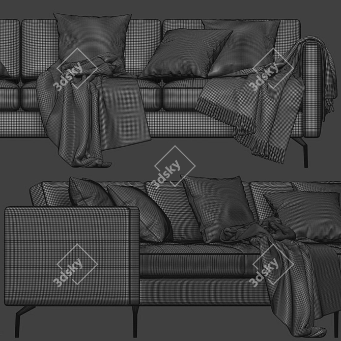 Modern BoConcept Osaka 3-Seater Sofa 3D model image 1