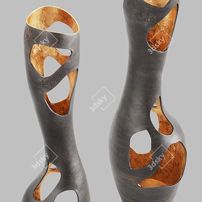 Gold Leaf Bronze Decorative Object 3D model image 3