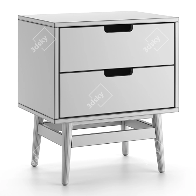 Modern Ellwood Nightstand with Drawers 3D model image 4