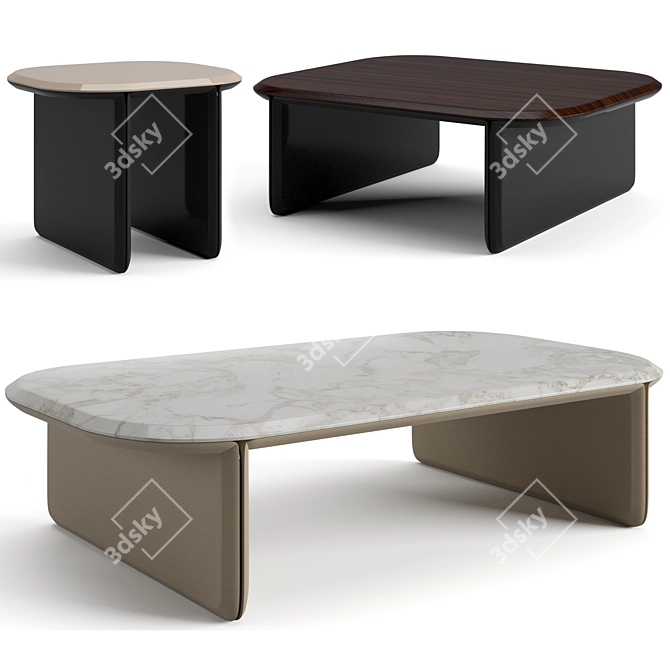 Luxurious Bentley Coffee Table Set 3D model image 1