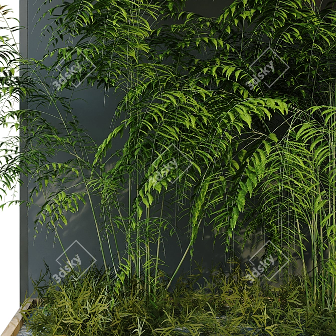 Green Oasis Interior Vertical Partition 3D model image 3