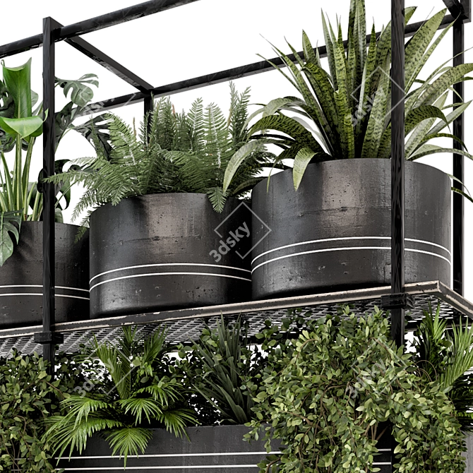 Metal Box Hanging Plants: Set 449 3D model image 4