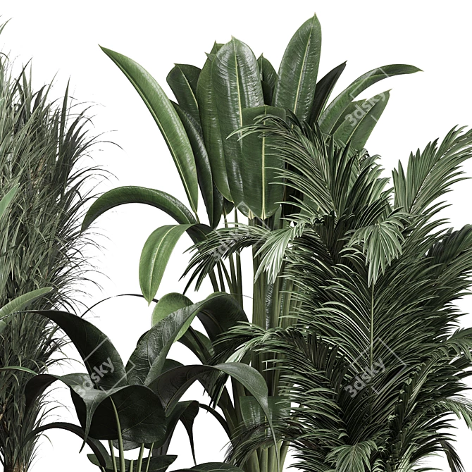 Lush Greenery: 174-Pot Indoor Plant Collection 3D model image 3