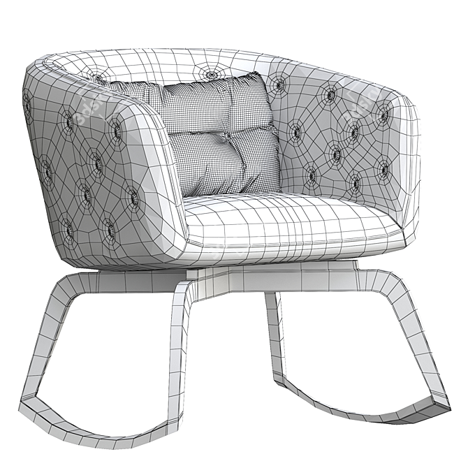 Elegant Roche Bobois Quadrille Rocker 3D model image 6