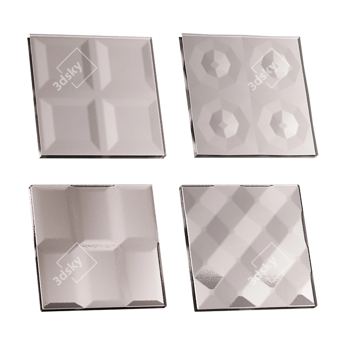 Embossed Glass Texture Set 3D model image 2