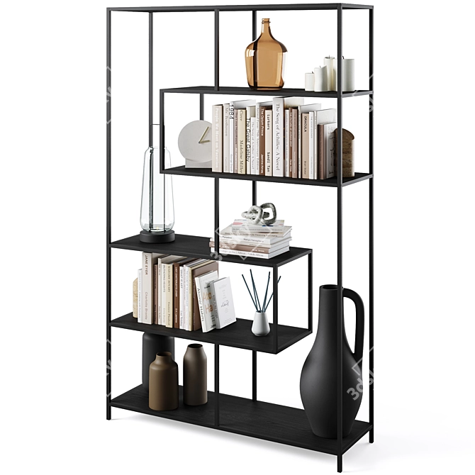 Seaford 2 Bookcase: Stylish and Spacious 3D model image 2