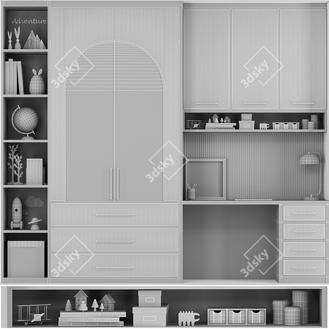 Modern Polygonal Child Room Decor 3D model image 5