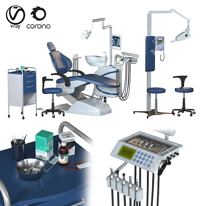 Advanced Dental Chair Set 3D model image 1