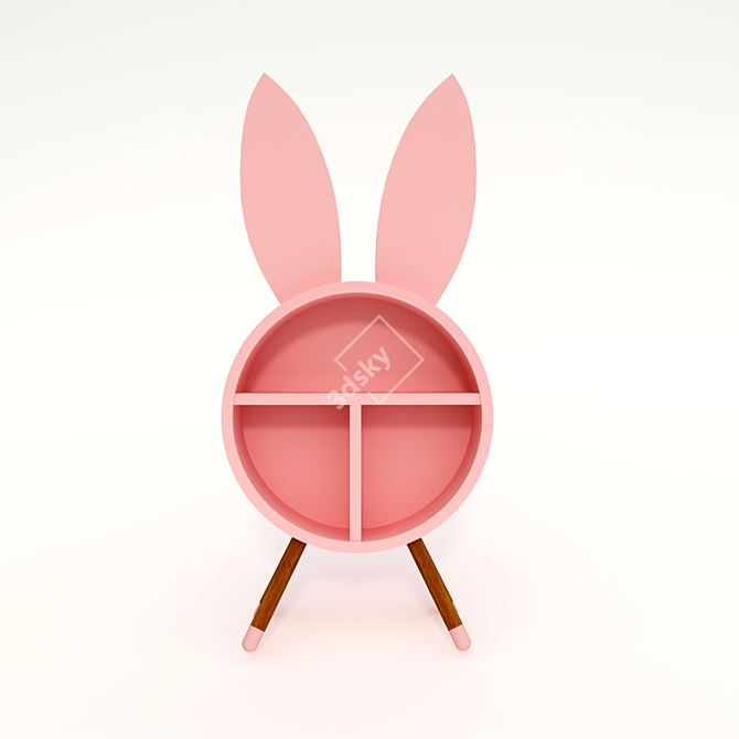 Adorable Bunny Eared Nursery Bedside Table 3D model image 2