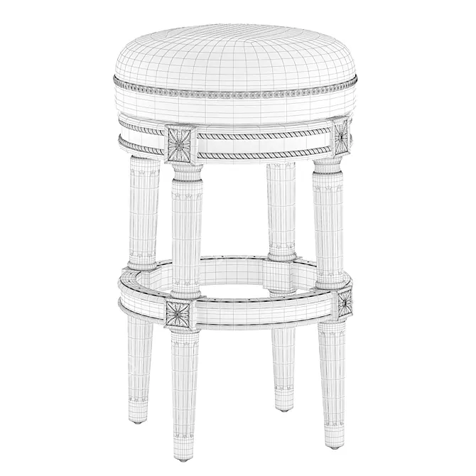 Erin Cream Swivel Barstool - Stylish and Versatile Seating 3D model image 5