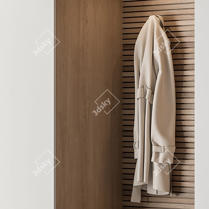 Modern White and Wood Hallway 3D model image 3