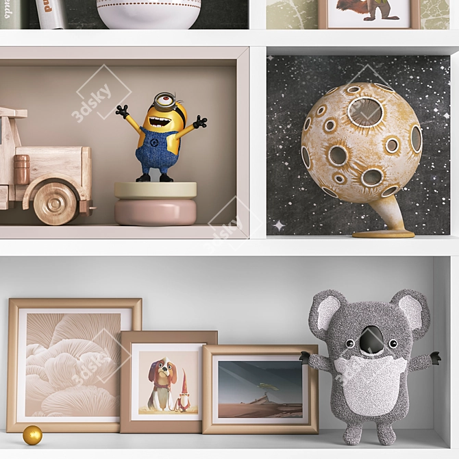 Nursery Toy Set: Rockets, Minions, Coala 3D model image 4