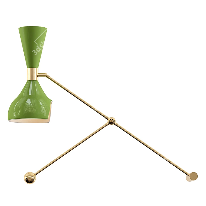 Elegant Olivine Enamel Desk Lamp 3D model image 1