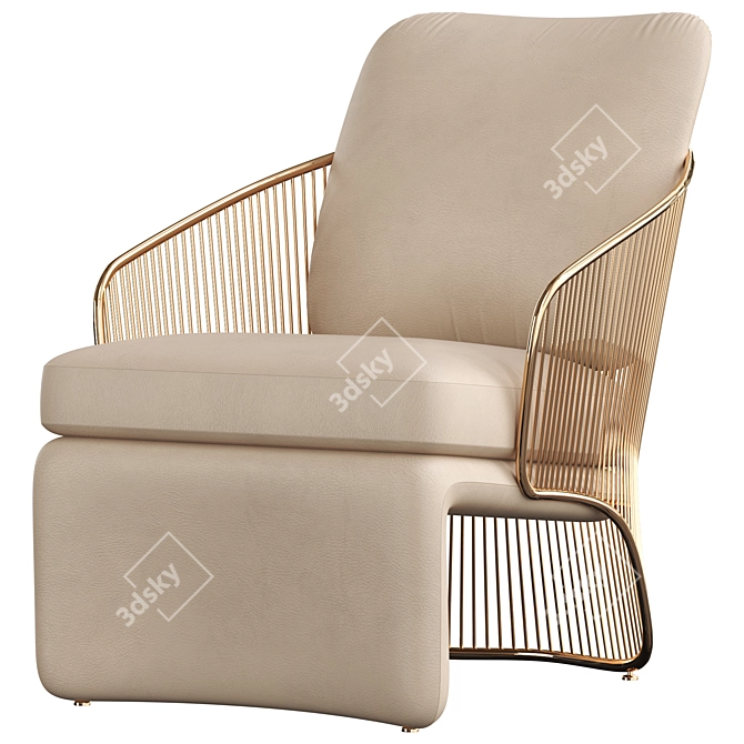 Modern Minotti Colette Armchair 3D model image 2