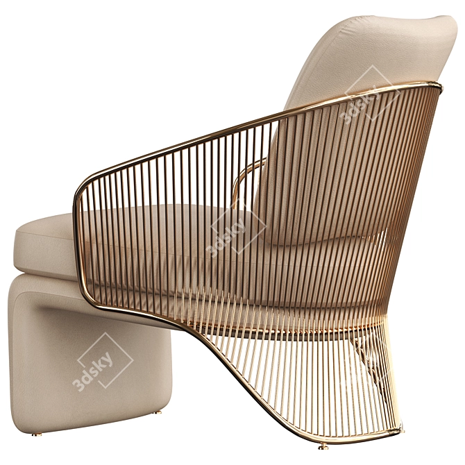 Modern Minotti Colette Armchair 3D model image 3