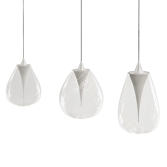 Elegant Glass Pendant Lighting 3D model image 1