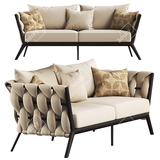 Bianca Outdoor Rope Sofa: Modern Versatile Seating 3D model image 1