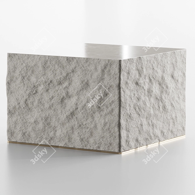 Stylish Stone Coffee Table 3D model image 4