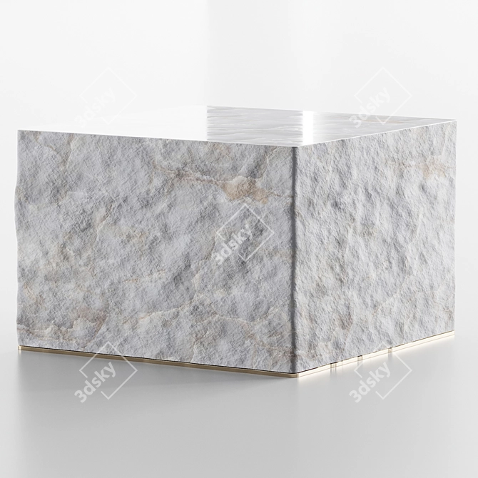 Stylish Stone Coffee Table 3D model image 5