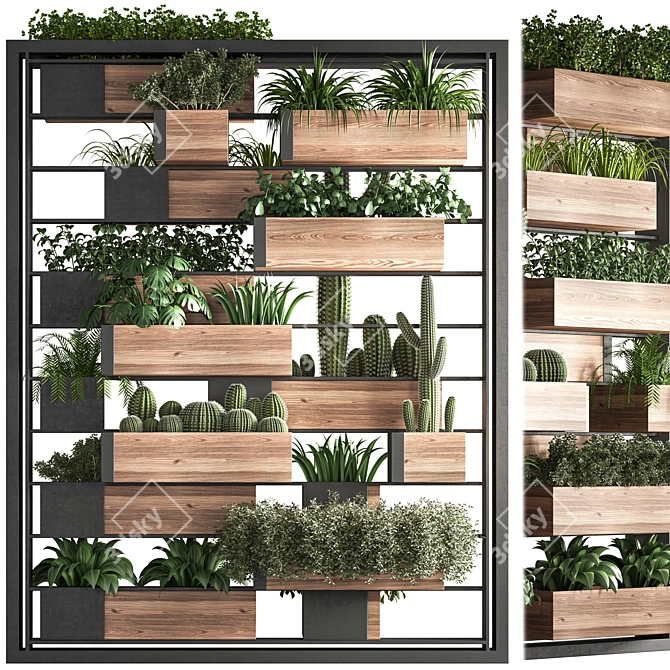 Fitowall02: Contemporary Vertical Plant Set 3D model image 1