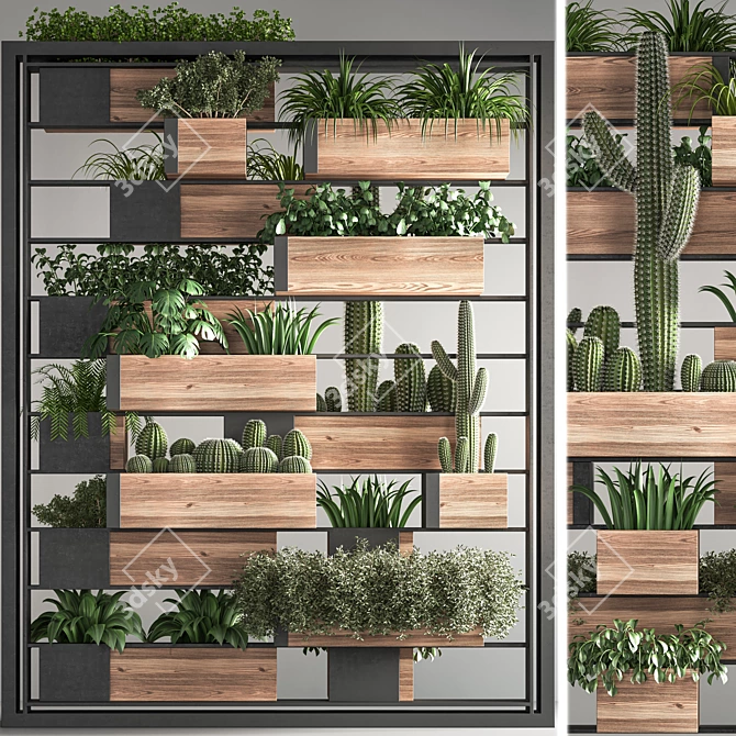 Fitowall02: Contemporary Vertical Plant Set 3D model image 2