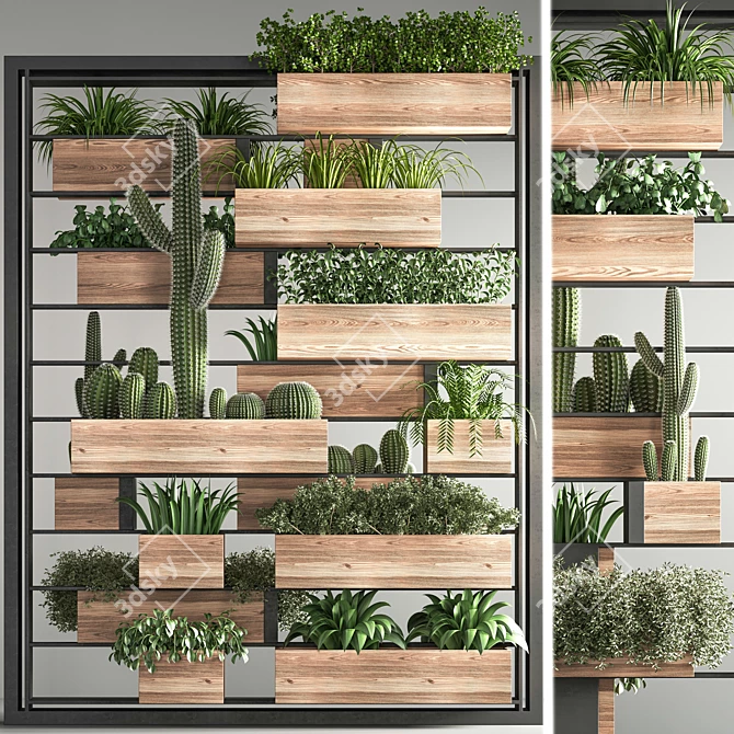 Fitowall02: Contemporary Vertical Plant Set 3D model image 3