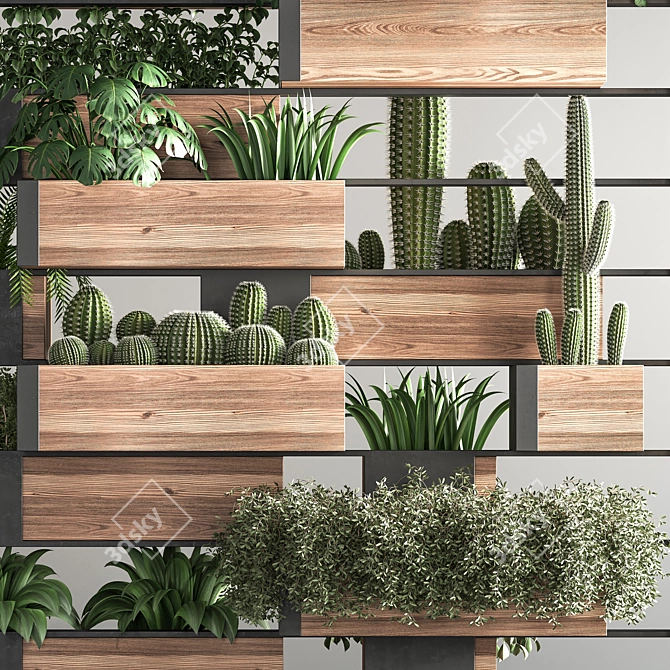 Fitowall02: Contemporary Vertical Plant Set 3D model image 6