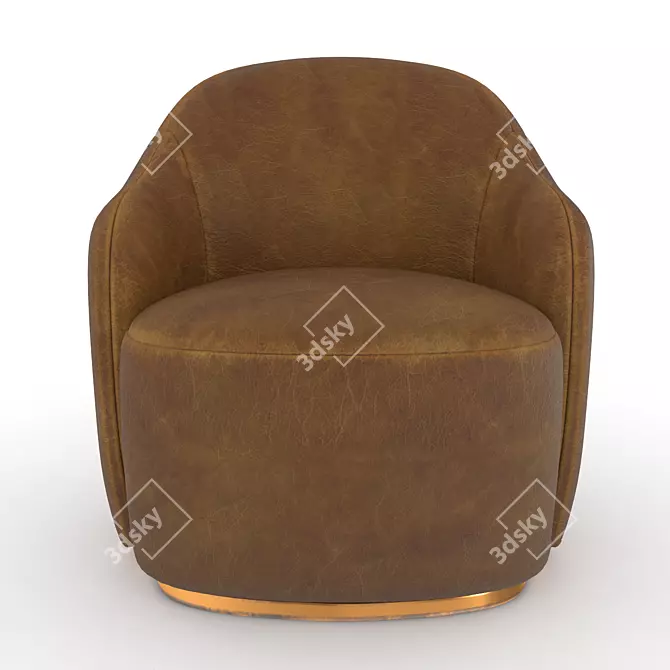 Sculptural Luxury: Barba Armchair 3D model image 2