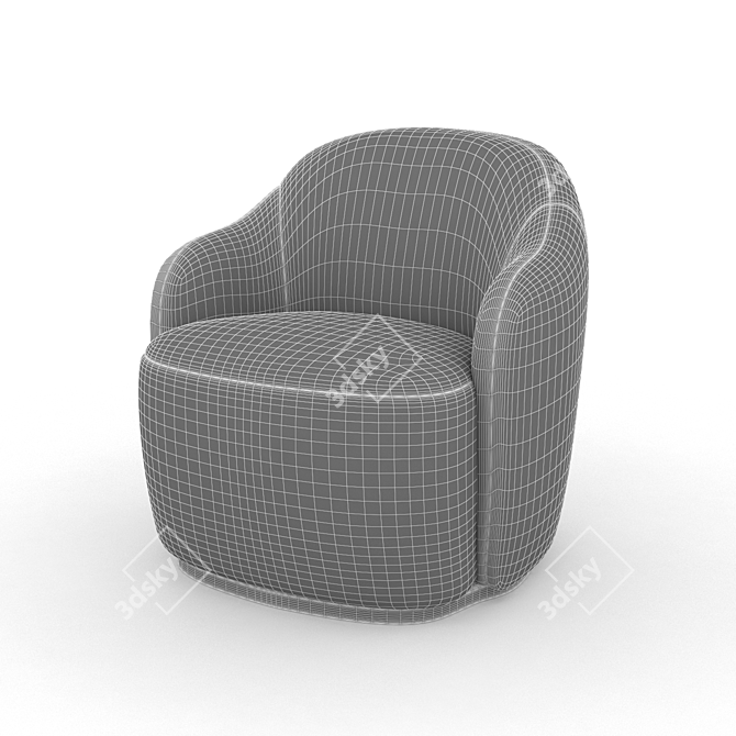 Sculptural Luxury: Barba Armchair 3D model image 4