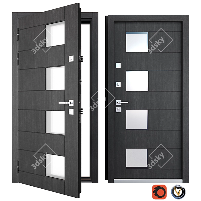 Praga Favorit: Premium Metal Entrance Door 3D model image 1