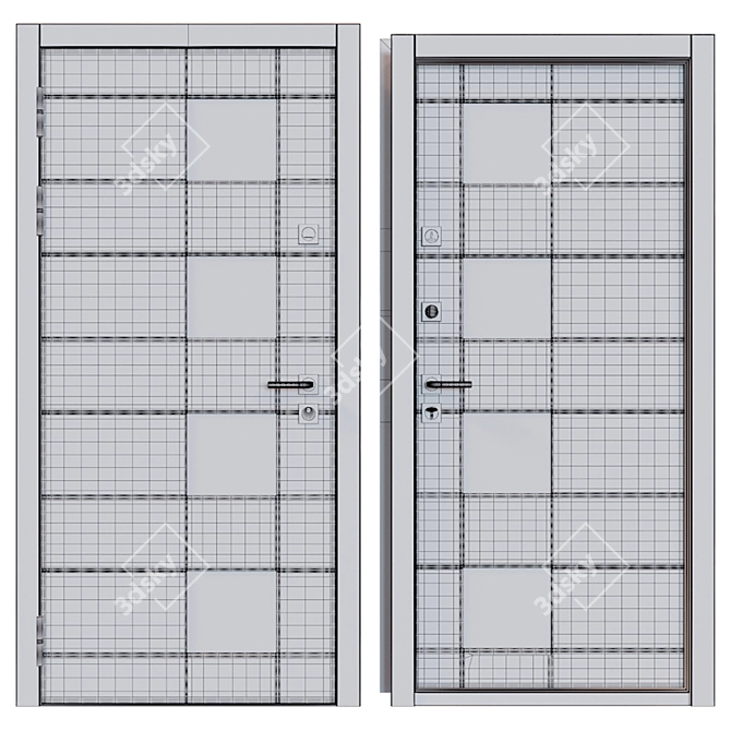 Praga Favorit: Premium Metal Entrance Door 3D model image 4