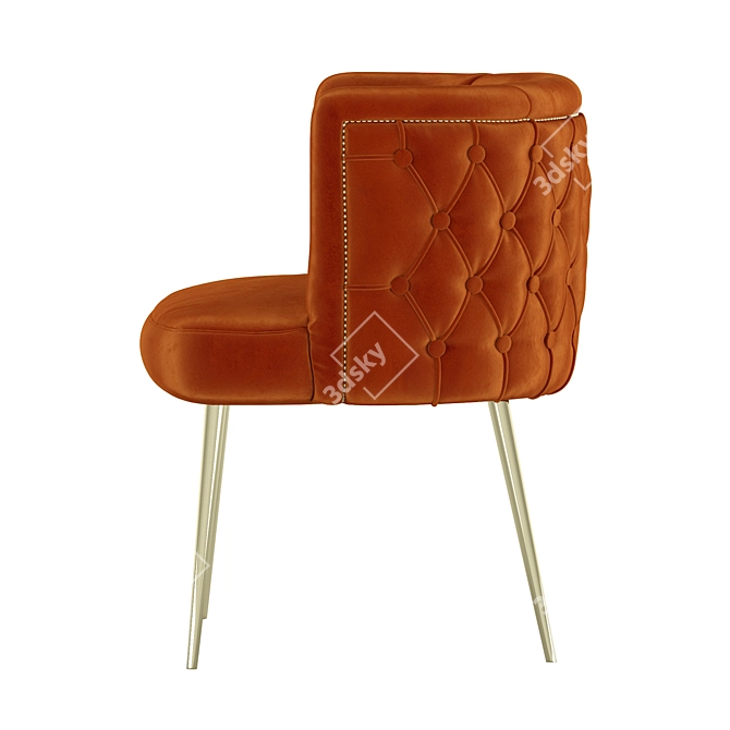 Velvet Stud Dining Chair 3D model image 4