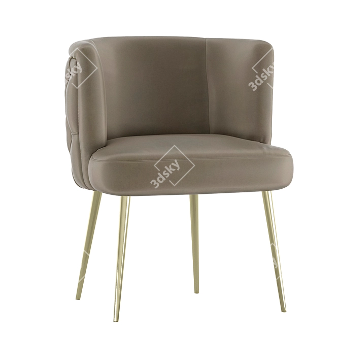 Velvet Stud Dining Chair 3D model image 6