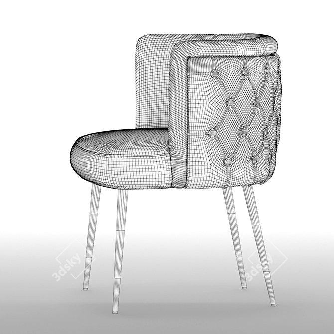 Velvet Stud Dining Chair 3D model image 7