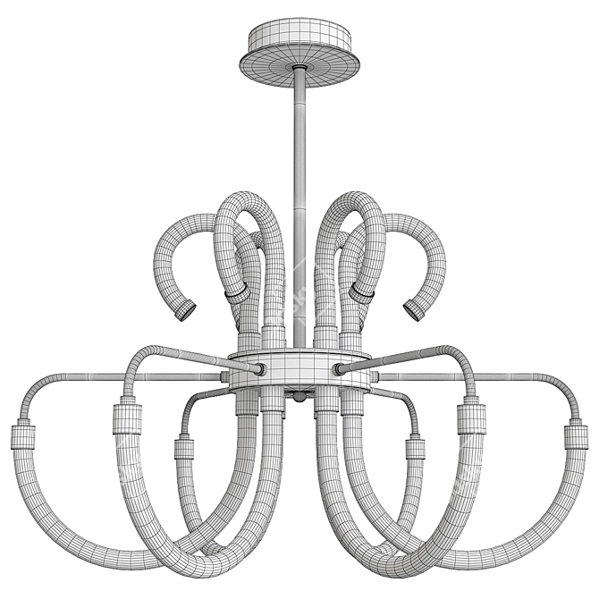 Sleek LED Chandelier - Sirius S9093 3D model image 2