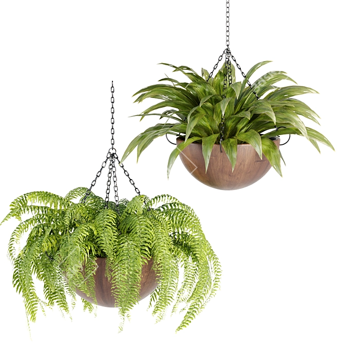 Hanging Plant Collection: Stylish PBR Creations 3D model image 4