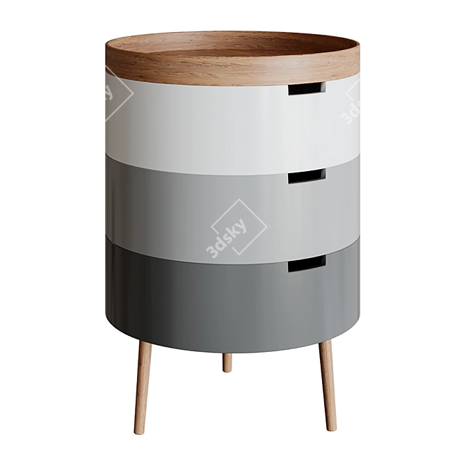 UKCMPPARIS Bedside Table, 55cm H 3D model image 1