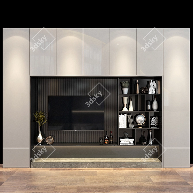 Modern TV Wall | Stylish Set 192 3D model image 1