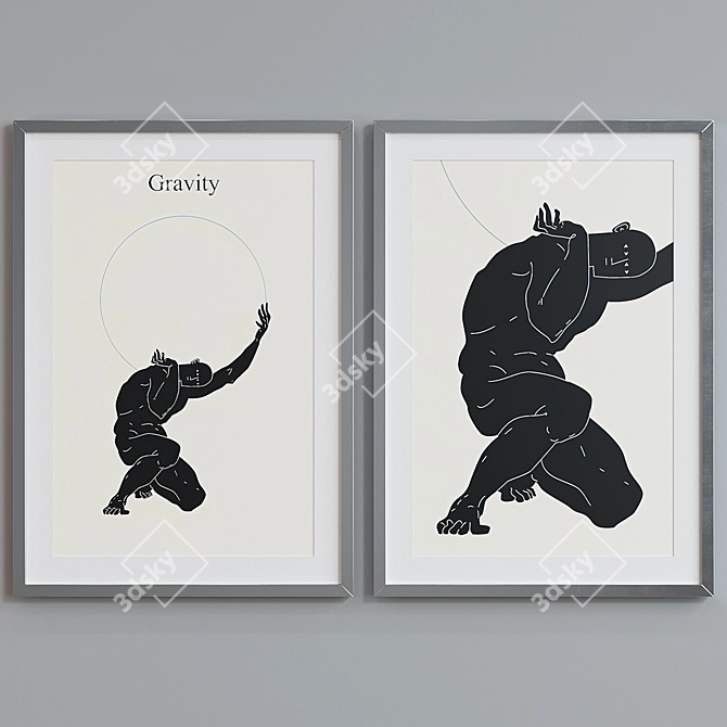 Title (translated from Russian): Modern Picture Frame Set with Silhouette Design

Title: Silhouette Frame Set 3D model image 5
