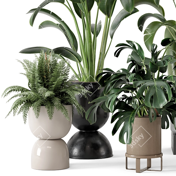 Ferm Living Bau Pot Large Set - Indoor Plants 3D model image 3