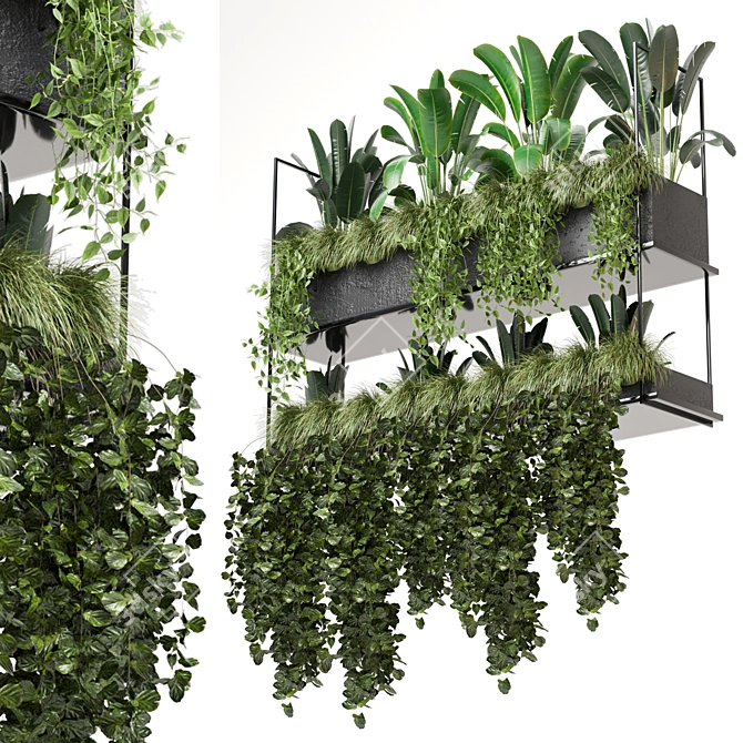 Metal Box Hanging Plants 3D model image 1